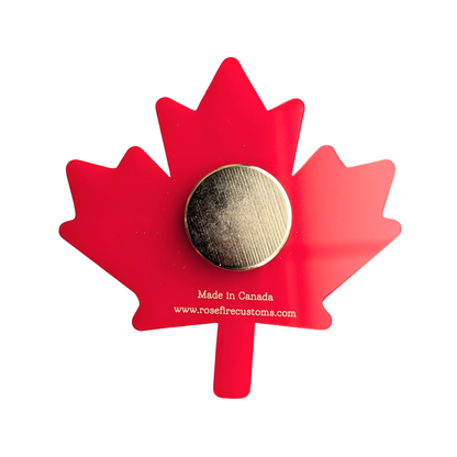 Canada Maple Leaf Typography Engraved Magnet