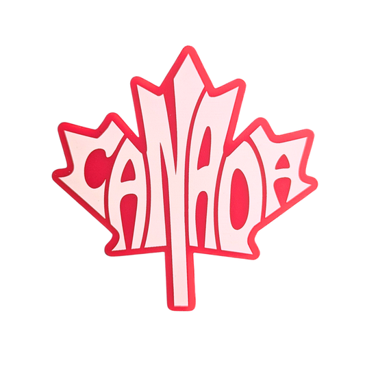 Canada Maple Leaf Typography Engraved Magnet