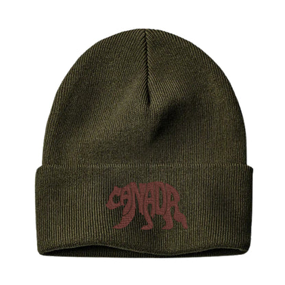 PRE-ORDER Canada-Made Cuffed Toque / Beanie w Canada Bear Embroidery