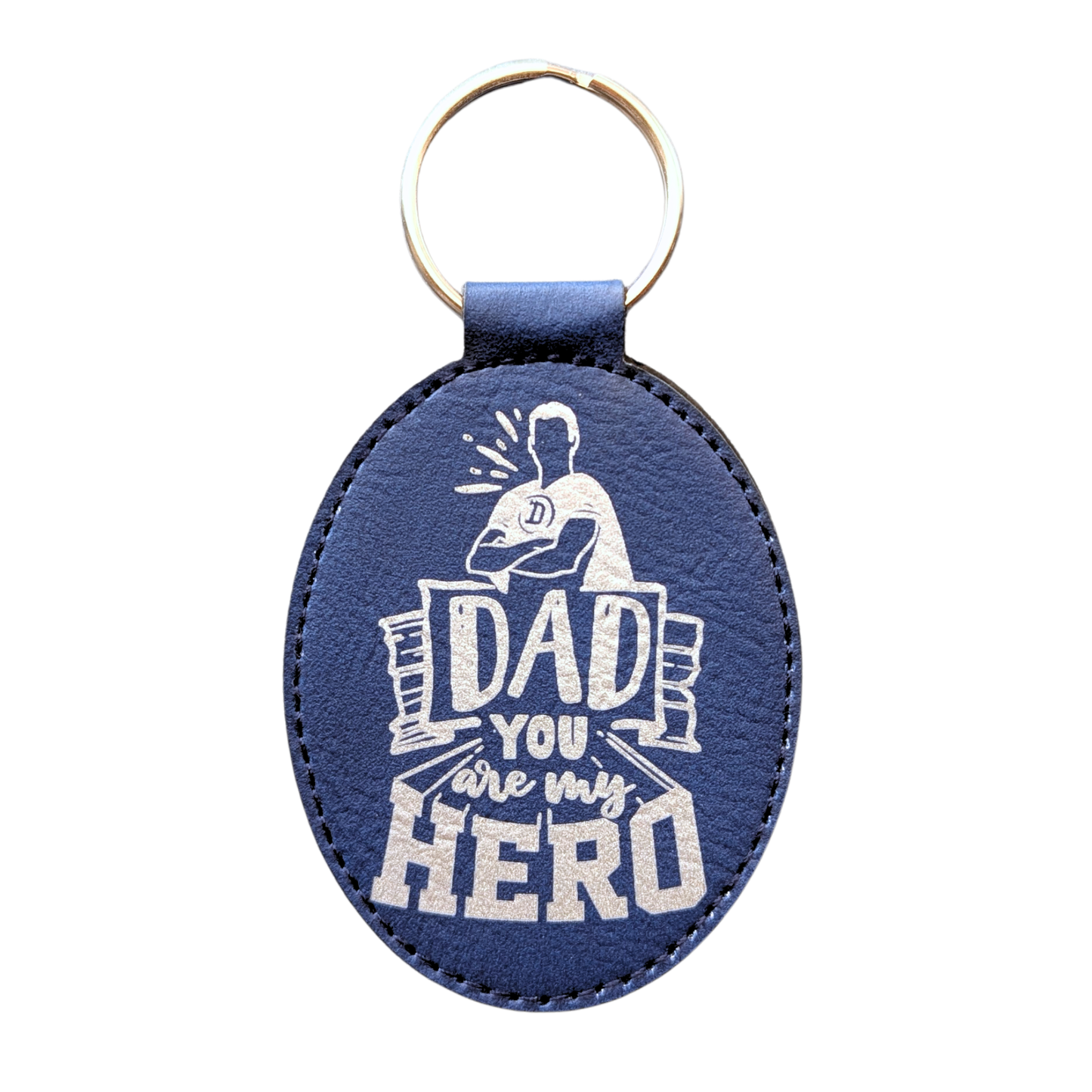 Dad You Are My Hero Leatherette Keychain