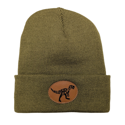 Canada-Made Cuffed Toque / Beanie w Drumhello Dino Patch