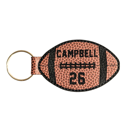 Customizable Football Leatherette Keychain