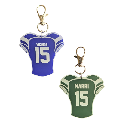 Personalized Football Jersey Bag Tag/Keychain Charm