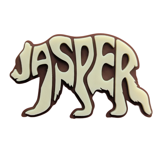 Jasper Bear Typography Magnet (3D Acrylic)