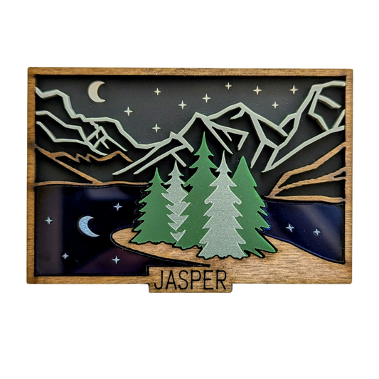 3D Picture Frame Magnet - Jasper, Spirit Island, AB
