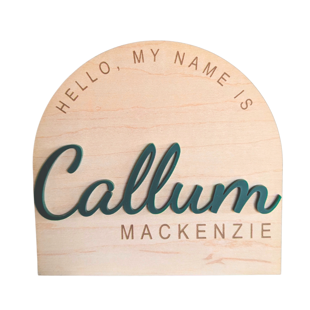 Baby Announcement Sign - Hello, my name is