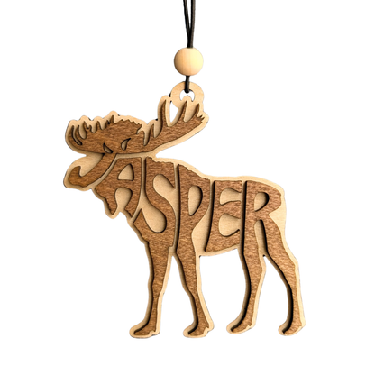 Jasper Moose Typography Ornament/Car Mirror Charm