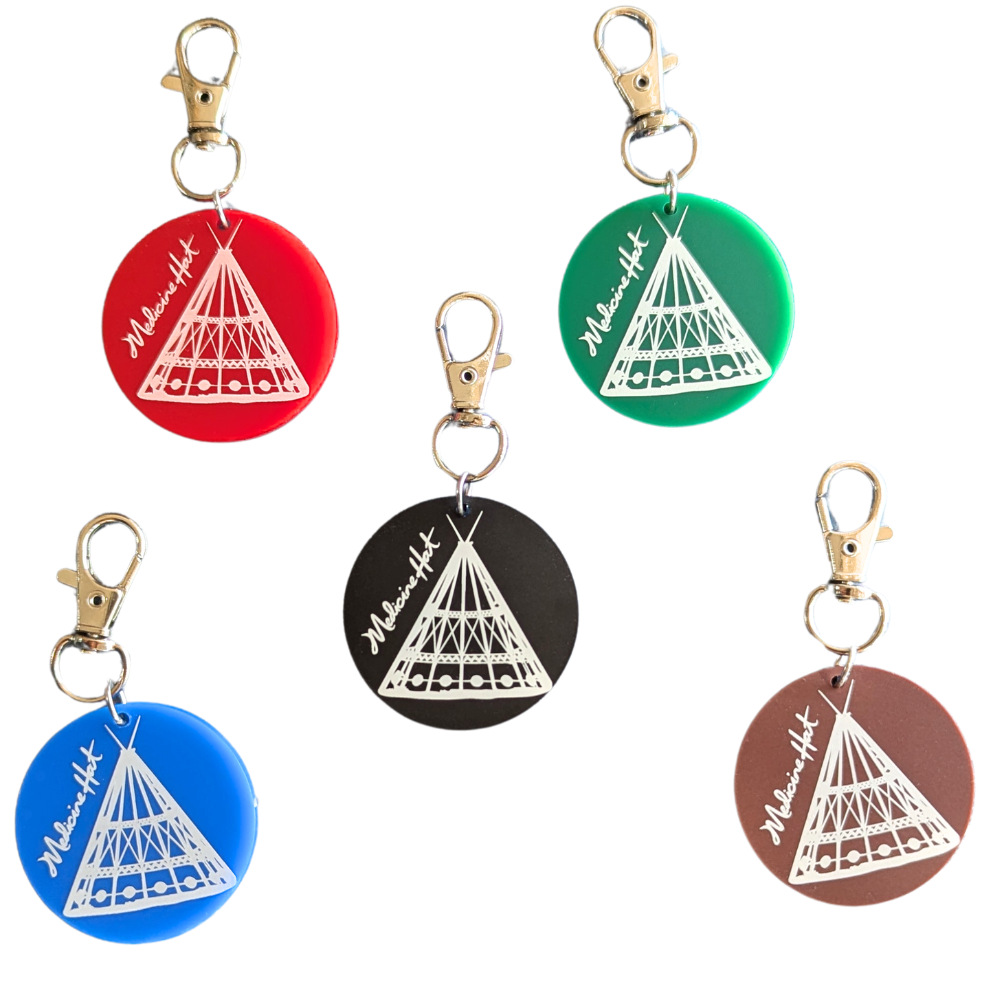1.5" Round Medicine Hat Tepee Bag/Keychain Charm