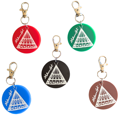 1.5" Round Medicine Hat Tepee Bag/Keychain Charm