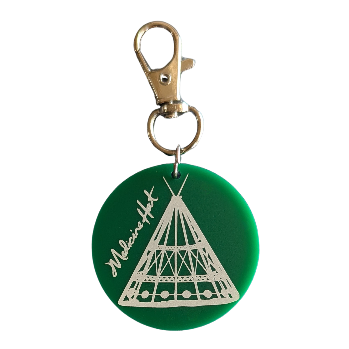 1.5" Round Medicine Hat Tepee Bag/Keychain Charm
