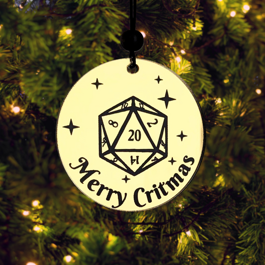 Merry Critmas D20 Ornament