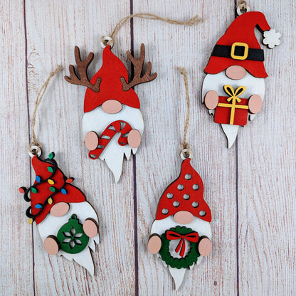 Wooden Gnome Ornaments