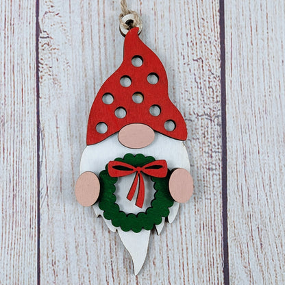 Wooden Gnome Ornaments