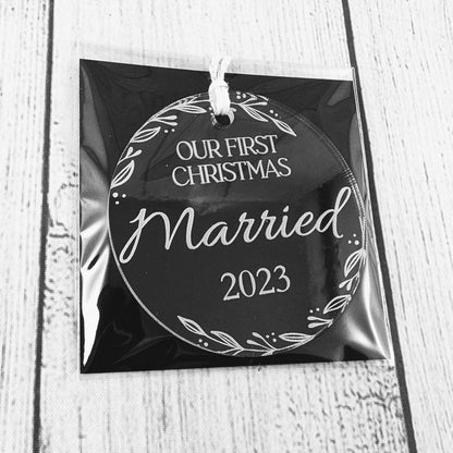 2024 First Christmas Engaged/Married - Transparent Acrylic Ornament