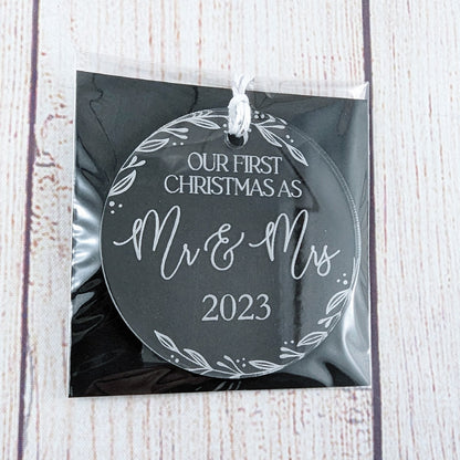 2024 First Christmas Engaged/Married - Transparent Acrylic Ornament