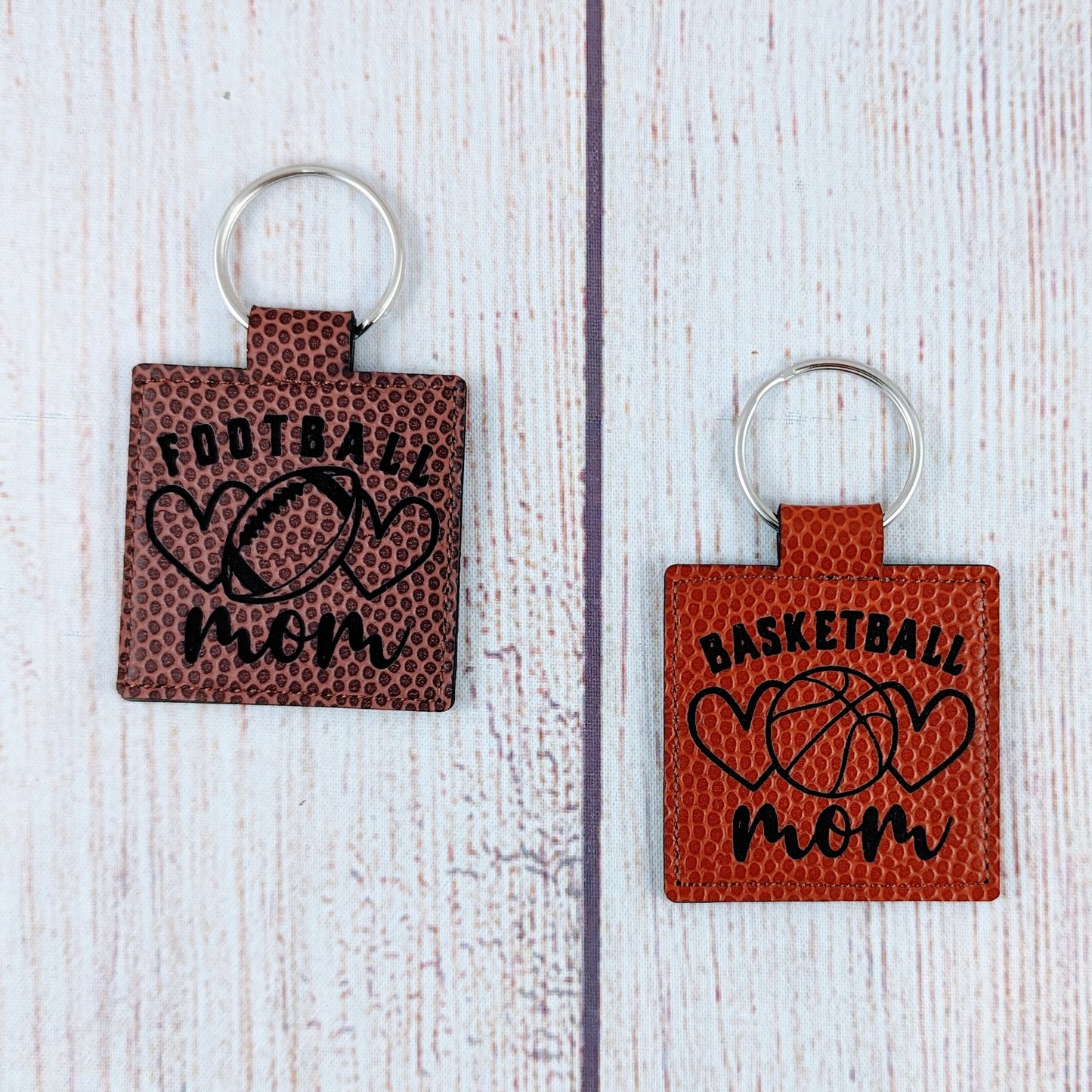 Basketball Mom / Football Mom Sport Leatherette Keychain