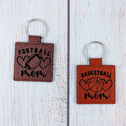 Basketball Mom / Football Mom Sport Leatherette Keychain