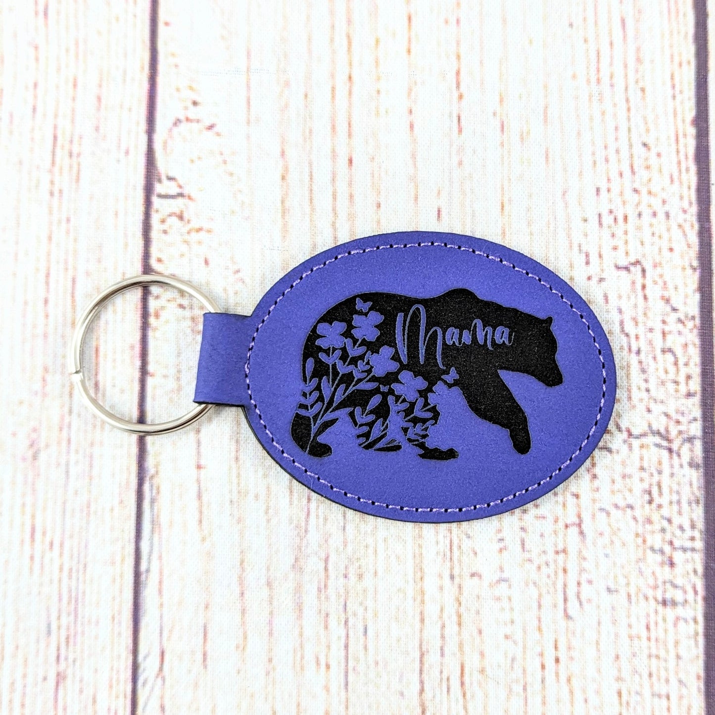 Mama Bear Leatherette Keychain