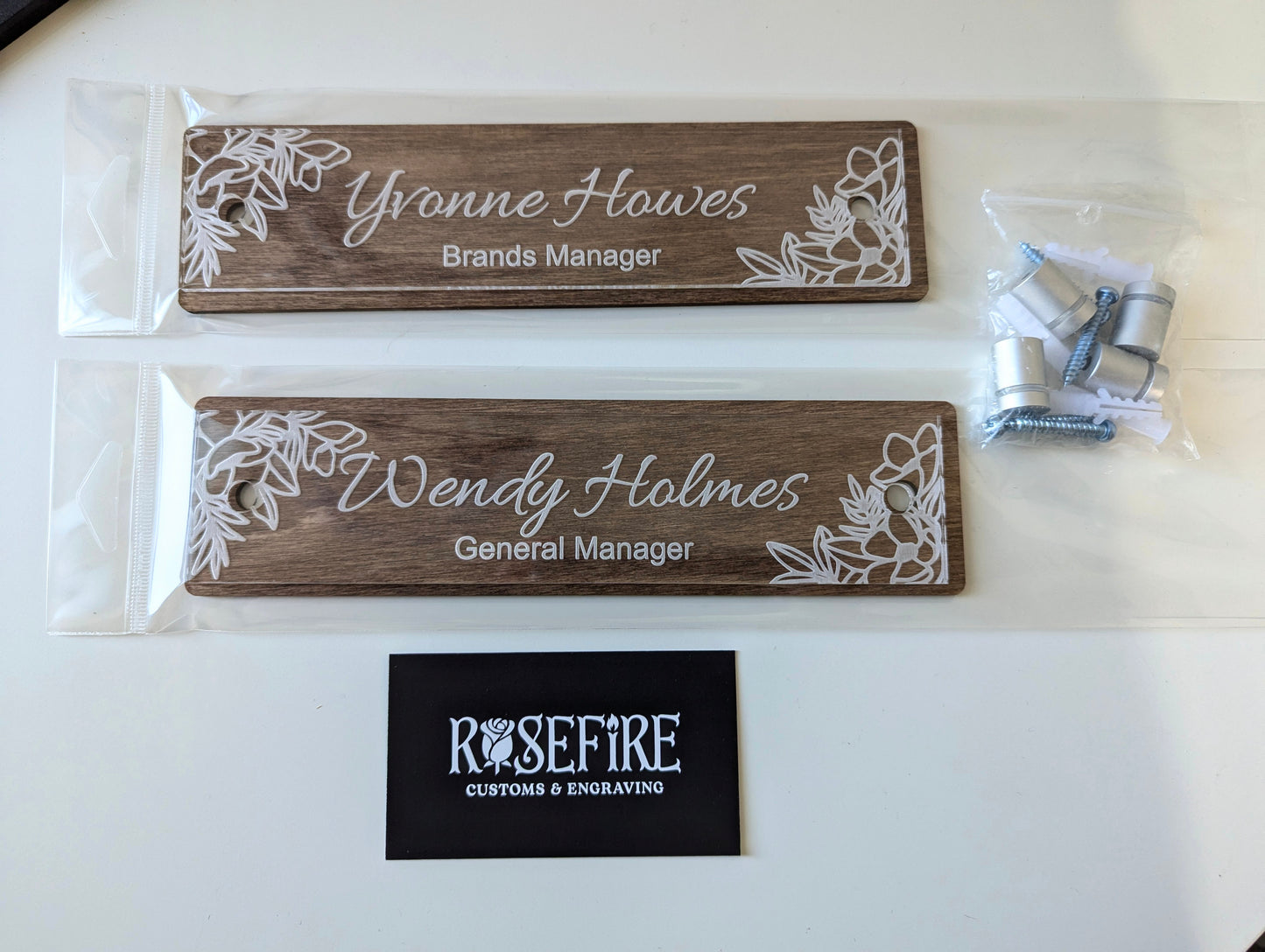 Floral Name Plate