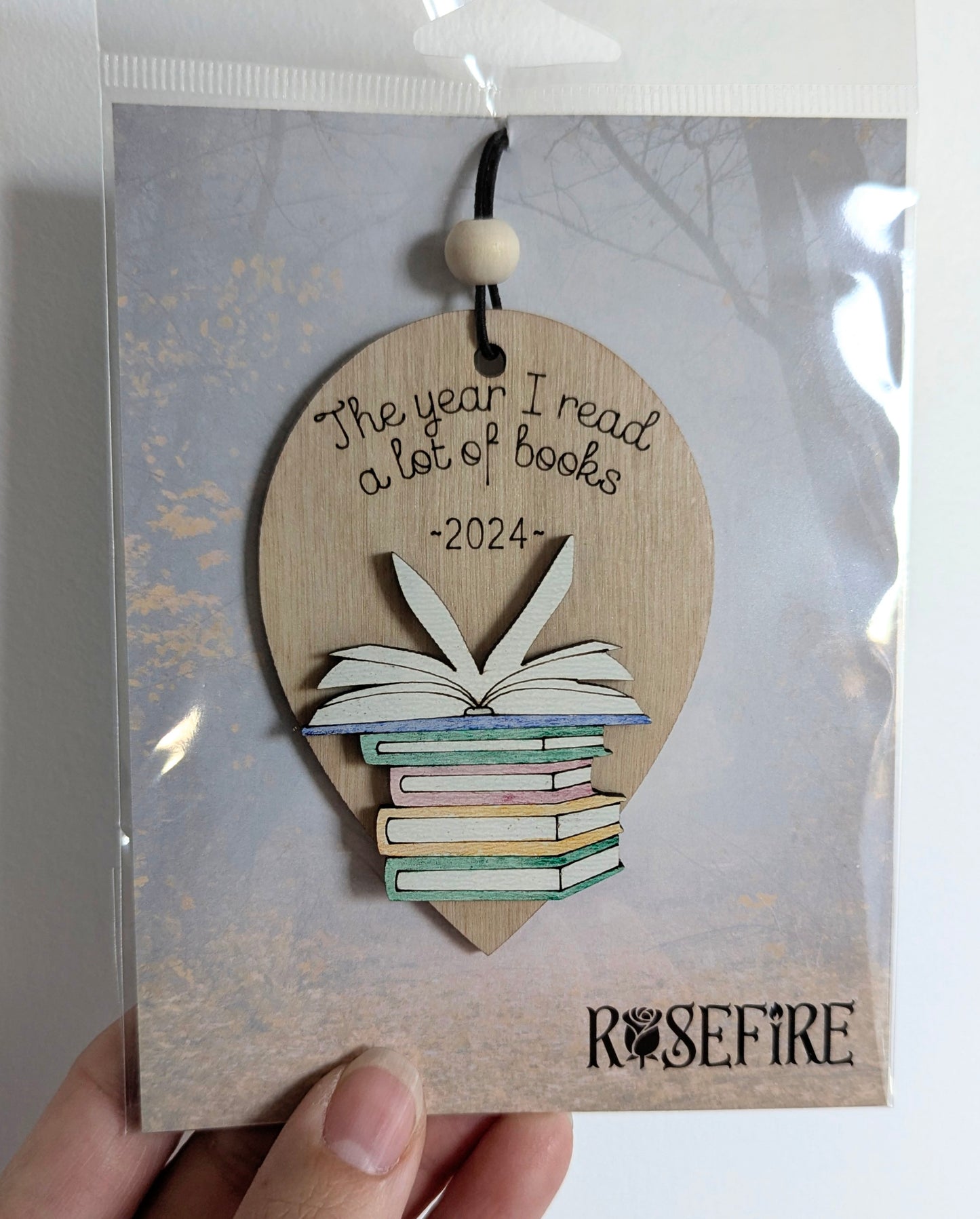 Book Stack Ornament - 8 Text Options