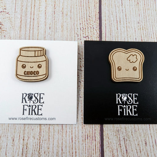 Toast & Chocolate Spread BFF/Couple Pin Set