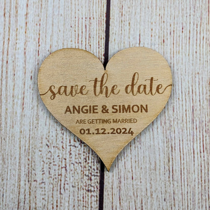 Wooden Save The Date Magnet