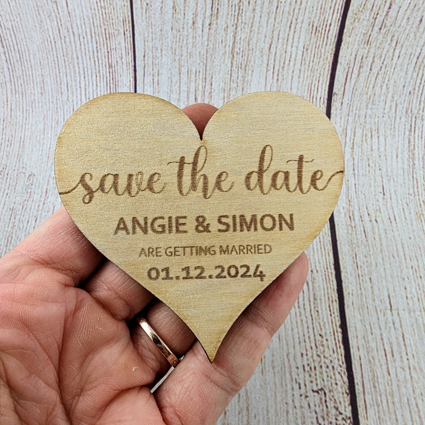 Wooden Save The Date Magnet