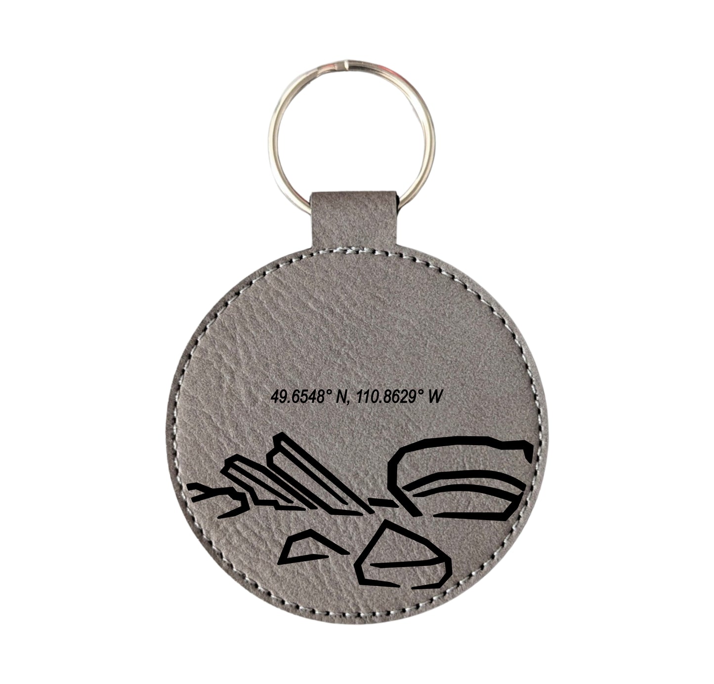 Red Rock Coulee Coordinates Travel Souvenir Keychain