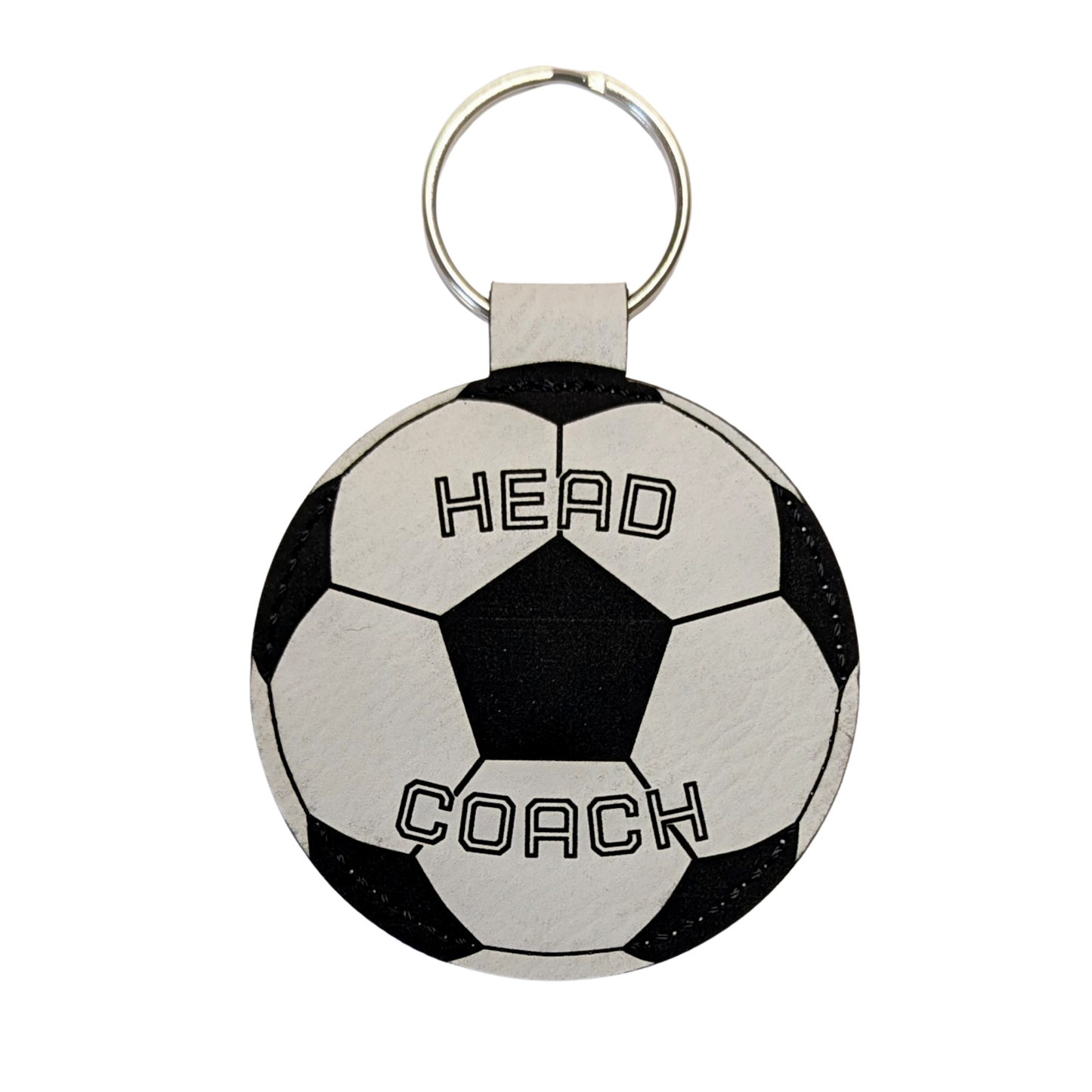 Customizable Soccer Ball Leatherette Keychain