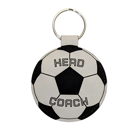 Customizable Soccer Ball Leatherette Keychain