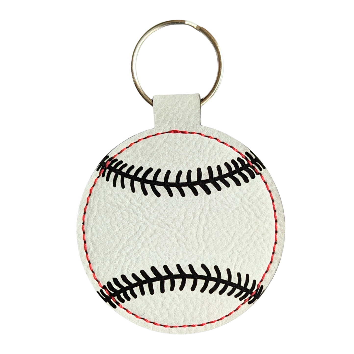 Customizable Baseball Leatherette Keychain
