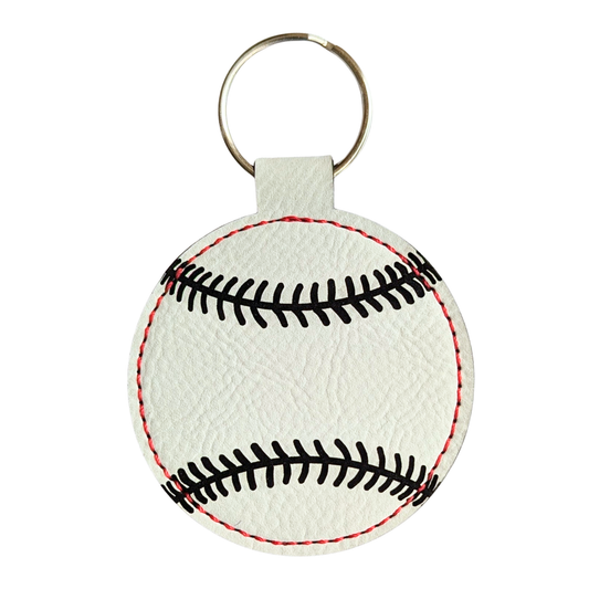 Customizable Baseball Leatherette Keychain