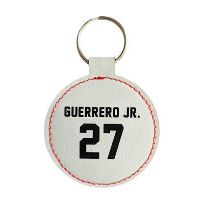 Customizable Baseball Leatherette Keychain