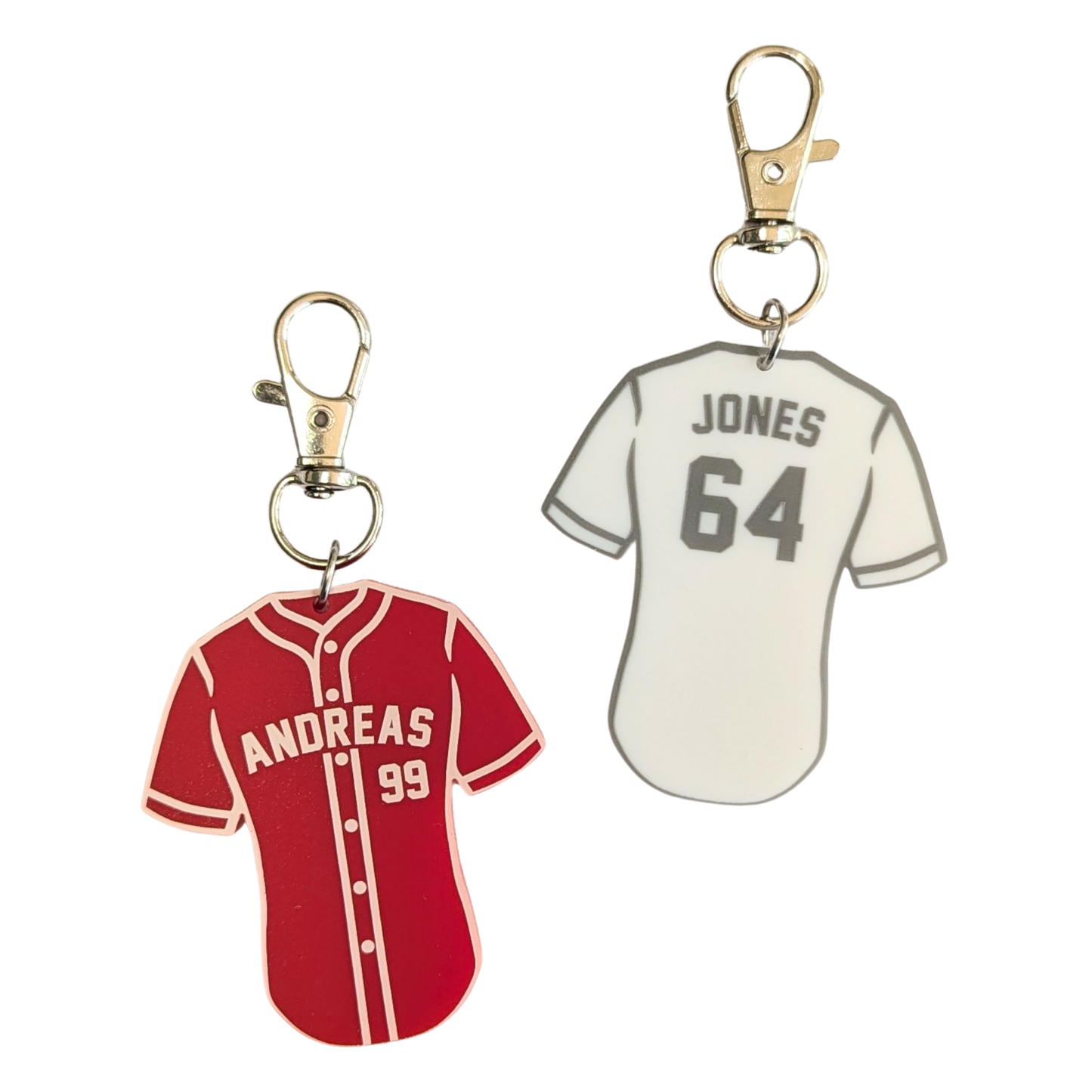 Personalized Baseball Jersey Bag Tag/Keychain Charm