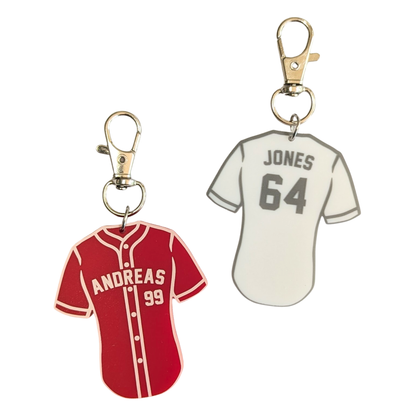 Personalized Baseball Jersey Bag Tag/Keychain Charm