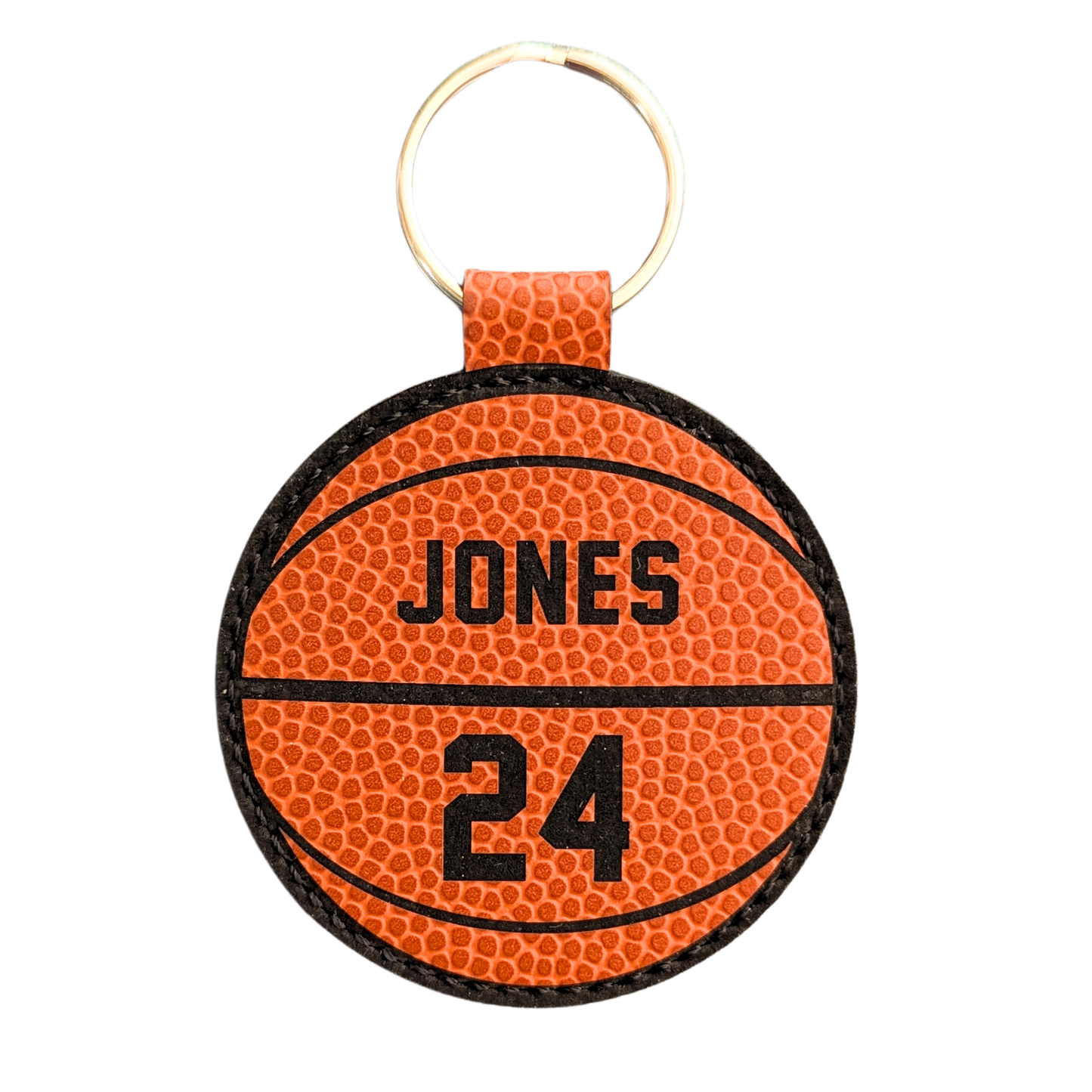 Customizable Basketball Leatherette Keychain