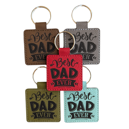Best Mom/Dad Ever Leatherette Keychain