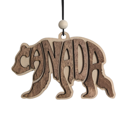 Canada Bear Typography Ornament/Car Mirror Charm