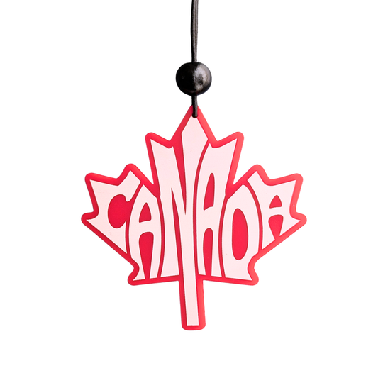 Canada Maple Leaf Typography Engraved Ornament / Car Mirror Charm