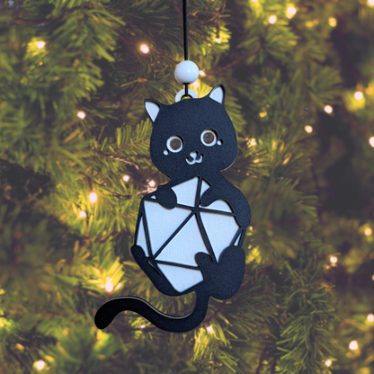 D20 Cat Christmas Ornament