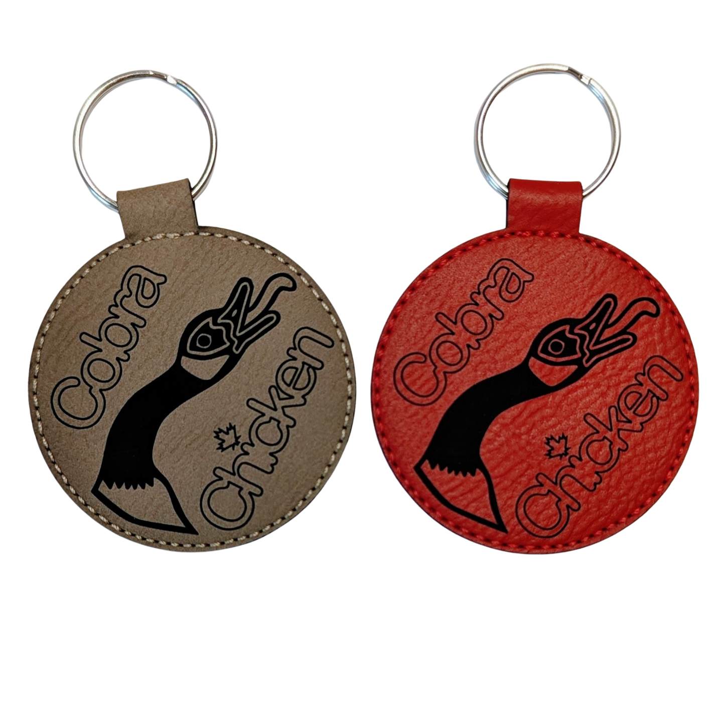 Canada Cobra Chicken Leatherette Keychain