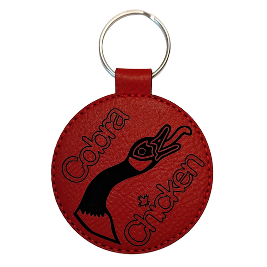 Canada Cobra Chicken Leatherette Keychain