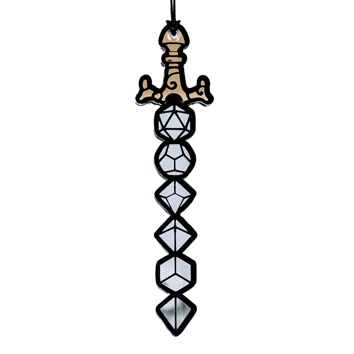 DnD Roleplaying Dice Sword Ornament/Car Mirror Charm