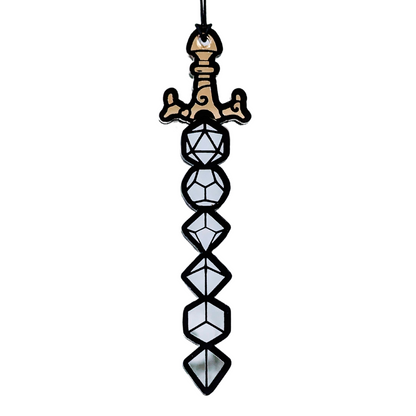 DnD Roleplaying Dice Sword Ornament/Car Mirror Charm