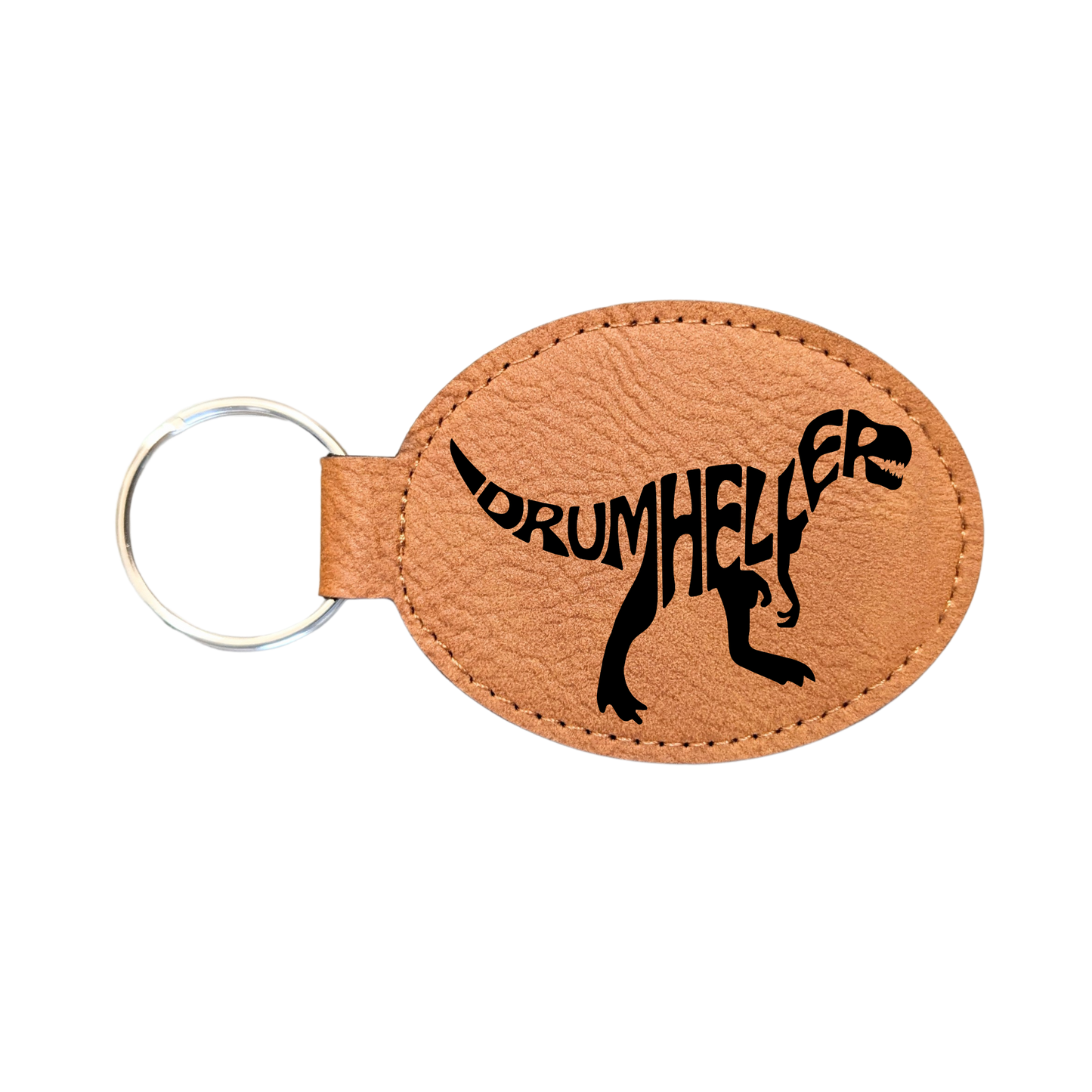 Drumheller Dinosaur Typography Travel Souvenir Keychain