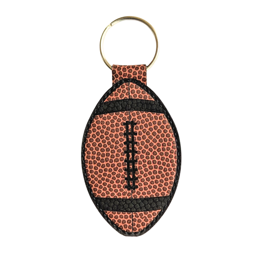 Customizable Football Leatherette Keychain