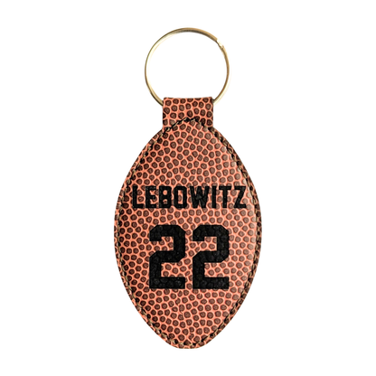 Customizable Football Leatherette Keychain