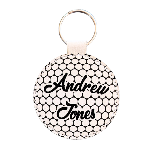 Customizable Golf Ball Leatherette Keychain