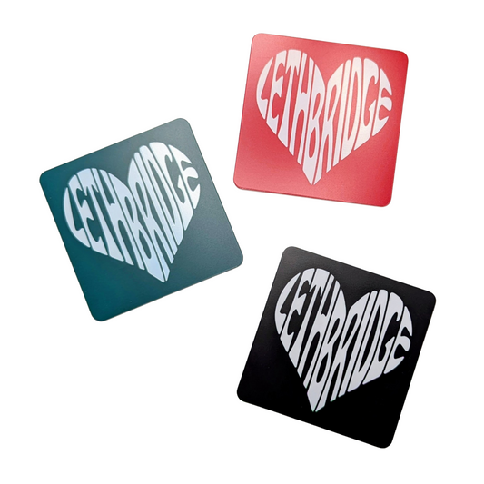 City Typography Heart Word Art Magnet