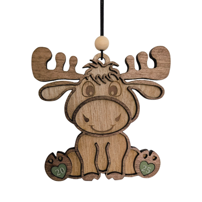 Cute Moose Christmas Ornament  - 2025 Optional
